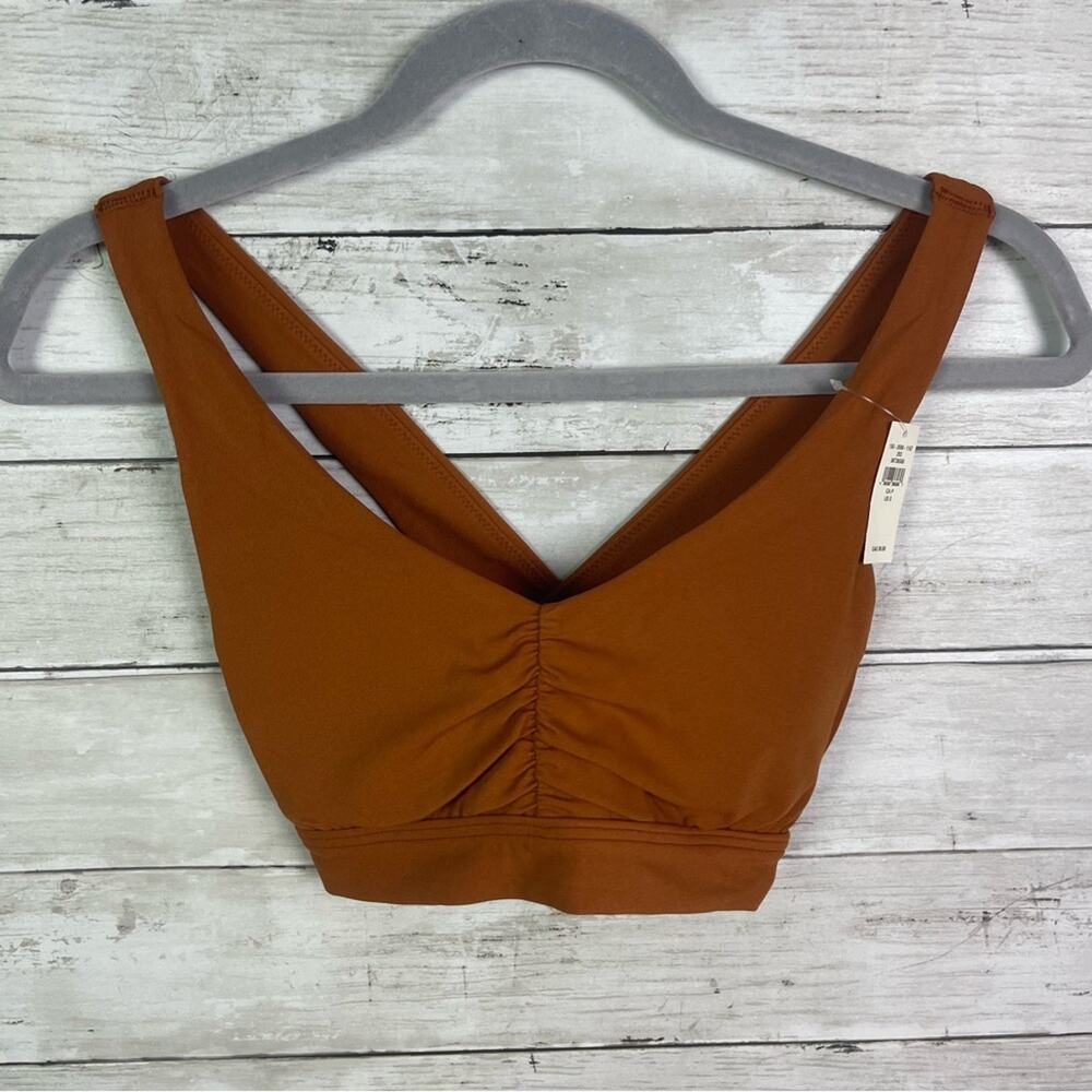 Aerie Offline Real Me Stretch Medium Support Sports Bra Brown Size Small